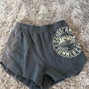 Daydreamer Black Athletic Shorts with Gold Print